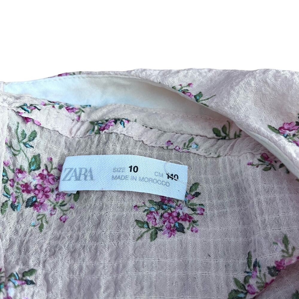 Zara girls floral crinkled dress with back cutout size 10 - Picture 3 of 3